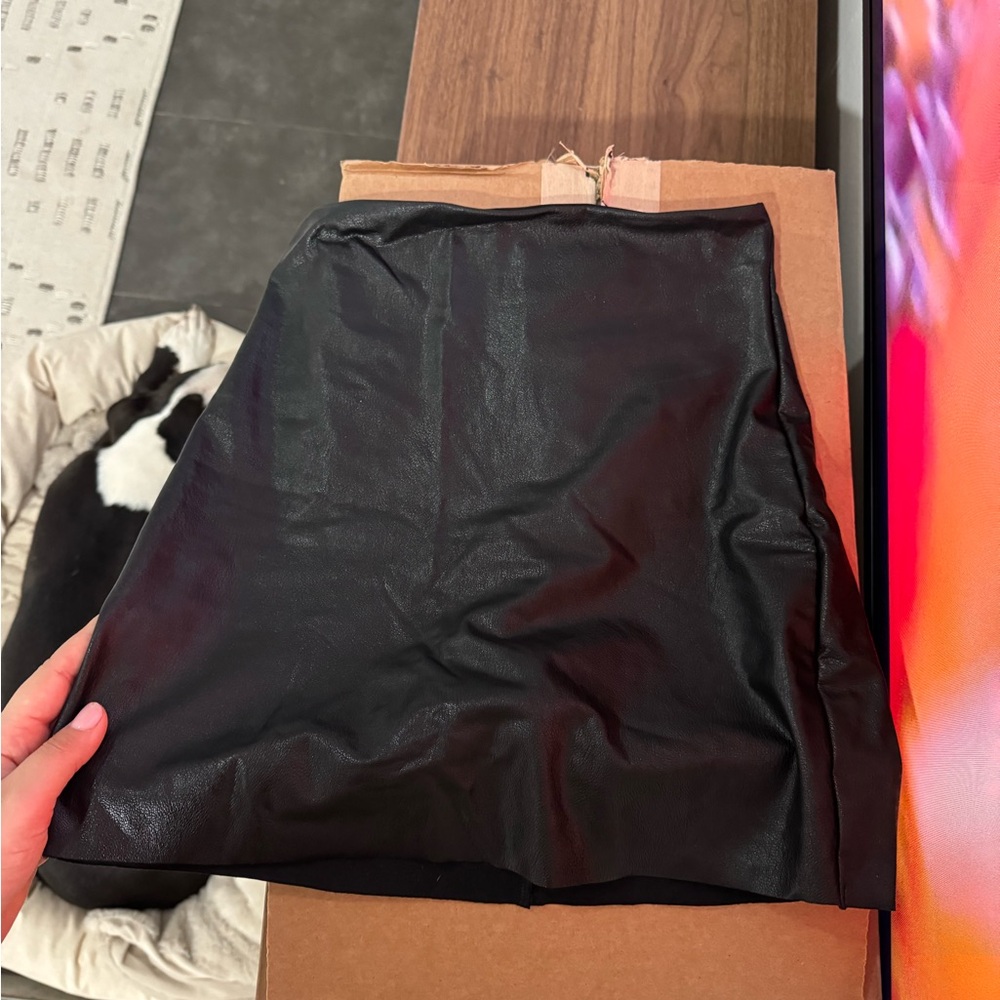 Leather mini Skirt with built in shorts